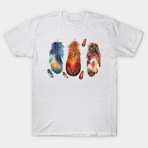 Feathers Indian Native Pride Indigenous Native American T-Shirt by CardRingDesign